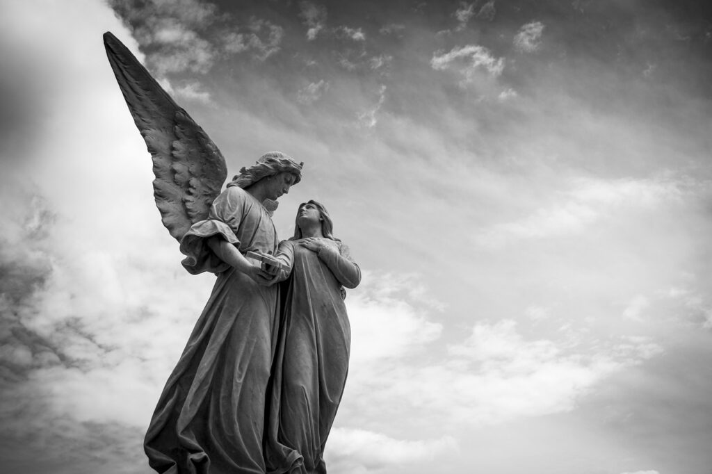 angel, sculpture, cemetery